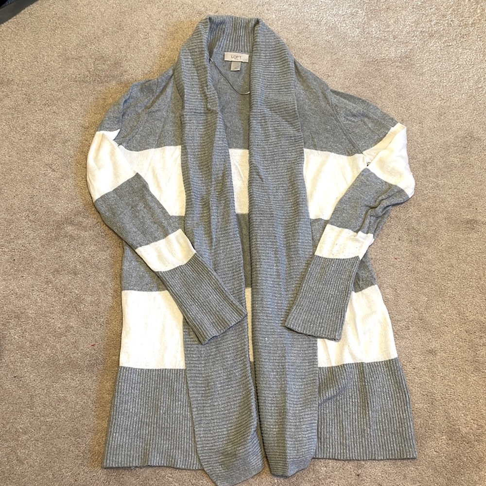 Striped cardigan sweater